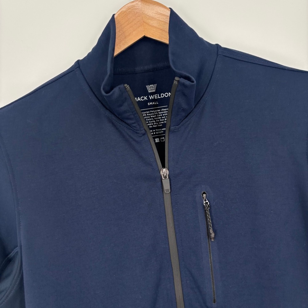 Mack Weldon Atlas Jacket Mens Small Navy Blue Full Zip Performance Tech‎ Travel